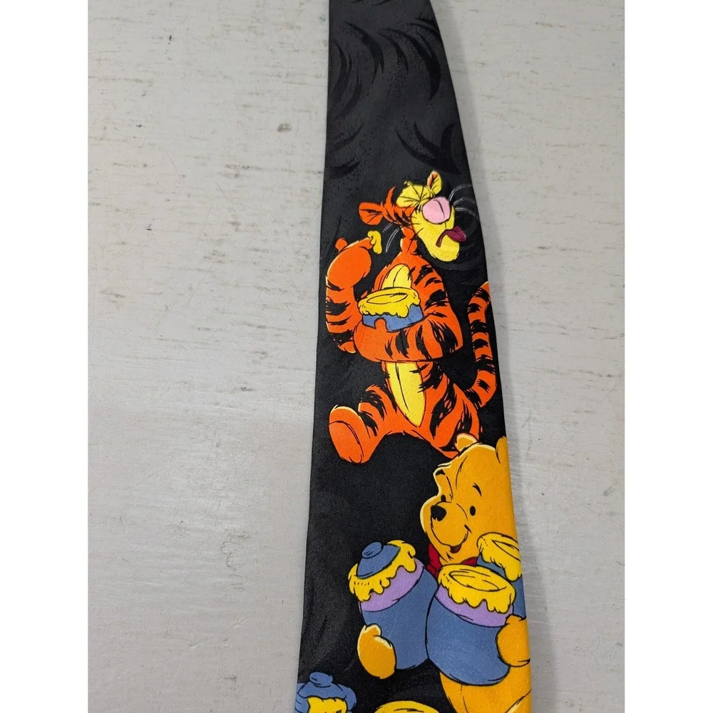 2pc Disney Pooh‎ Vintage Winnie the Pooh Eeyore Tigger Men's Necktie 90s Cartoon